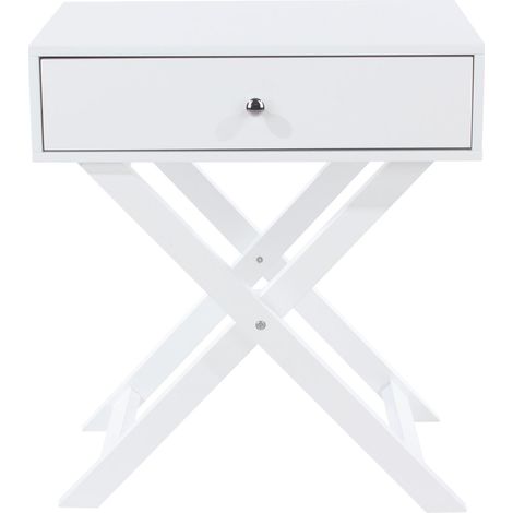 Options Leg 1 Drawer Petite Bedside Cabinet - MDF - 55 x 40 x 60 cm - White (1/3)