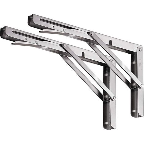 Équerre Pliante 500 mm, Supports d' Étagères Pliants Charge Maximale 150kg, Support Console Pliable En Acier Inoxydable, Equerre Pour Etagere Murale (2Pcs)