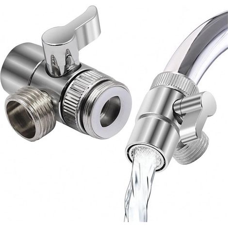 Rallonge de robinet de filtre anti-éclaboussures universelle, Interrupteur robinet adaptateur cuisine évier séparateur inverseur vanne robinet d'eau connecteur for toilette Bidet douche salle de bain (1/5)