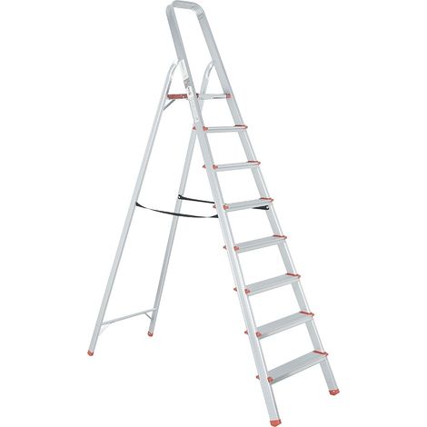 RISE Escabeau pliable en aluminium avec pieds antidérapants 8 marches