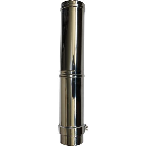 Longueur droite ajustable simple paroi inox de 370 à 560mm - Ø 180