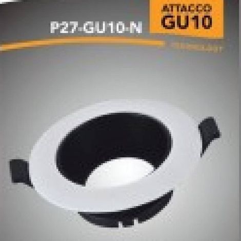 TrAdE Shop Traesio - Porta Faretto Ad Incasso Orientabile Attacco Gu10 Bianco E Nero P27-gu10-n - (1/2)