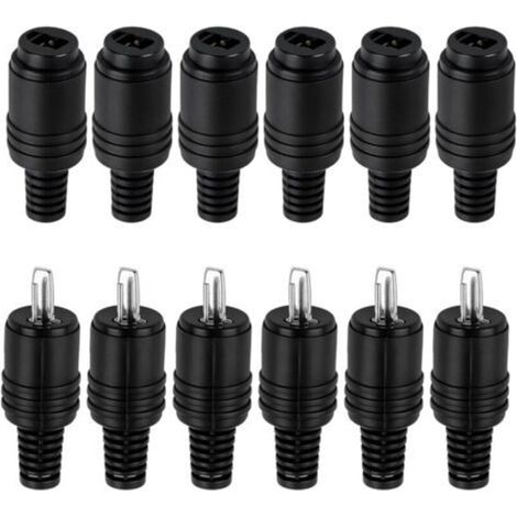 Paquete de 12 conectores DIN de 2 pines para altavoces con terminales de tornillo, 6 pares (conectores macho y hembra), conector ideal para cables de altavoces de audio HiFi, amplificadores y altavoce