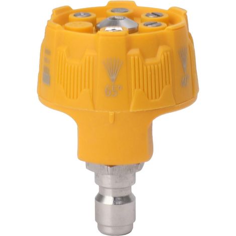 Pressure Washer Spray Nozzle 6 in 1 Multifunctional Adjustable Nozzle 1/4 Plug Interface Connect Tip Yellow (1/5)