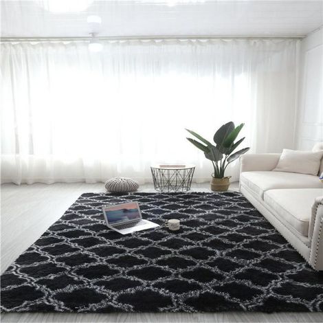 Tapis en fausse fourrure moelleuse pour chambre, salon (1/2)