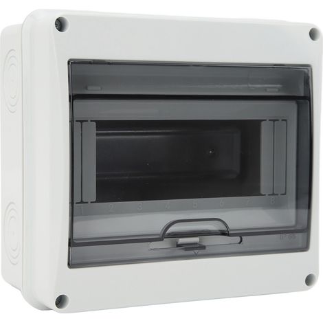 Boîte de distribution électrique 8 modules étanche IP65, coffret de protection encastrable et étanche à la poussière, montage en surface (1/5)