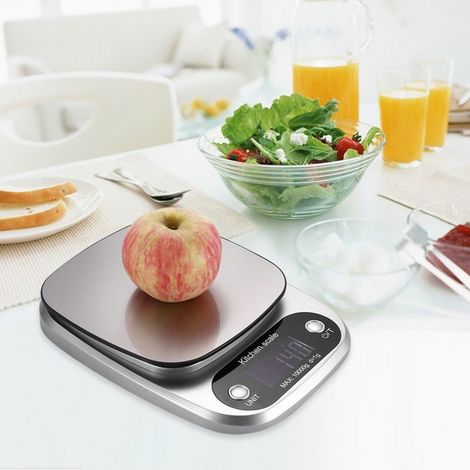 Balance de cuisine numérique électronique de table en acier inoxydable, haute précision 10 000 g/1 g (1/5)