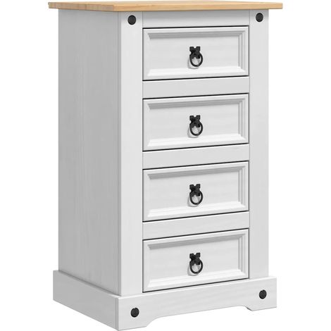 Maison Exclusive - Comodino Corona Bianco 53 x 39 x 84 cm Pino massello