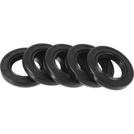 Universal Tc Double Lip Oil Seal With Rotary Spring Steel Seal Ring 15X25X4Mm Rubber Nbr High Pressure Black 5pcs  Caoutchouc NBR, 15X25X4Mm, Type TC, Joint Rotatif, Haute Pression, Pour Moteur, Arbre (1/5)