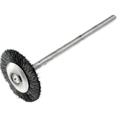 Brosse en acier sur tige Diametre du mandrin 2.34mm - Style Circulaire