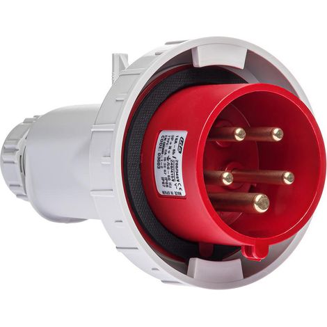 Fiche Mobile Male Tétrapolaire 16a 3p+n+t 380v - 5 Broches - étanche Ip67 - Ide (1/5)