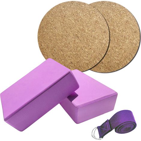 Kit de yoga 5 pièces avec blocs EVA, sangles en coton et tapis antidérapants pour débutants (1/5)