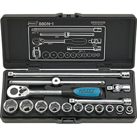 Hazet 880N-1 Serie Di Chiavi A Bussola, Argento, Attacco Quadro, Cavo, 10 mm 3/8 di Pollice (1/5)