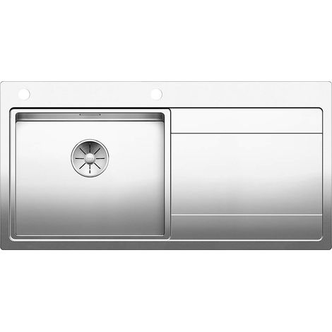 Blanco Divon II - Lavello, 100x51 cm, con gocciolatoio a comando eccentrico dello scarico, acciaio inox 521659 (1/3)