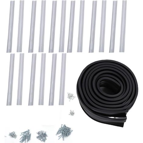 Garage Door Bottom Seal Kit, Aluminum Rail, U-Shaped Combination, Garage Weatherstripping (9M) (1/5)