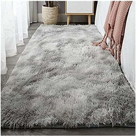 Tapis Moderne Gris-Blanc 80x120 cm Moelleux Antidérapant pour Salon ou Chambre (1/4)