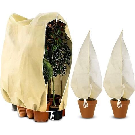3 Pièces de protection hivernale des Plantes, protection des cultures d'Hiver Résistant, Réutilisable Antigel Kübelpflanzensack avec fermeture Éclair avec tirette pour l'Arbre de Palmiers, Olivier (10 (1/5)