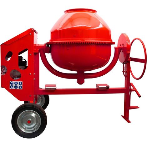 -CAHERSA- Hormigonera Eléctrica ALTRAD ELEC. 360L, 3HP, ROJO, RUEDA NEUM. (1/2)