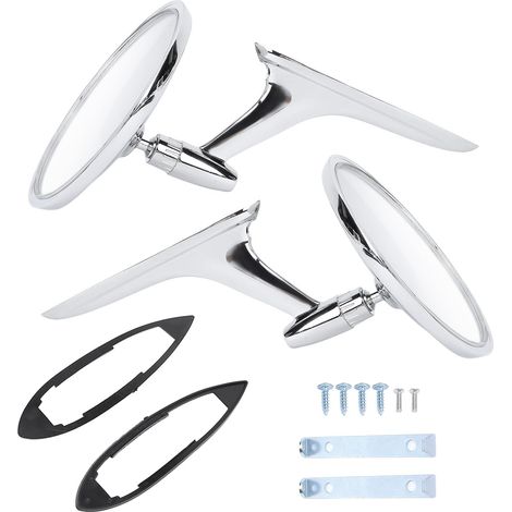 Round Exterior Mirror, Side Mirror 654394765672, Wider View, Vintage Metal with Original Car Design for Classic Cars from 1962 (1/5)