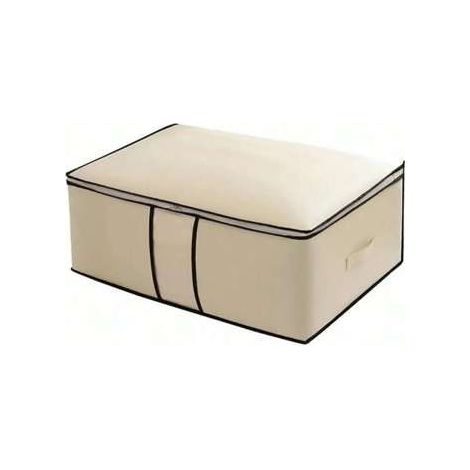 Sac rangement vêtements 3 pièces pliable zippé tissu non tissé, pour couettes couvertures armoire sous le lit (1/4)