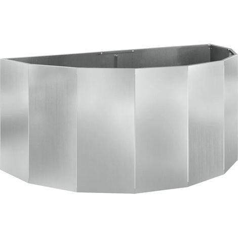 Jardinera semiredonda moderna acabado mate 120 x 60 x 50 cm para exterior estilo contemporáneo de acero plateado 020052948 (1/5)
