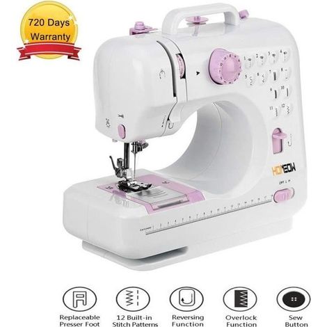 Machine à coudre électronique portable 12 points multifonction avec fonction automatique LED (1/3)
