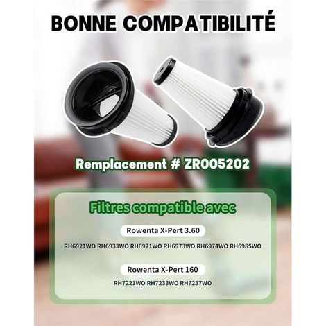 Filtros para aspiradoras Rowenta X-Pert 3.60 X-Pert 160 RH72xxx RH6921WO RH6933WO RH6971WO RH6973WO RH6974WO RH6985WO ZR005202 (1/4)