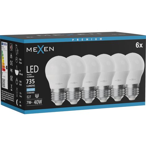 Mexen Nova 6x Ampoule LED E27, G45, 7W, Froid - 6500K, 735 lm - L101-E27-0765-01x06 (1/3)