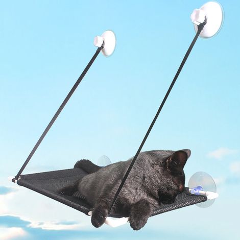 Black Cat Hammock, Cat Window Hammock, Cat Window Seat Bed with Button Suction Cups, Cat Resting Sea (1/5)