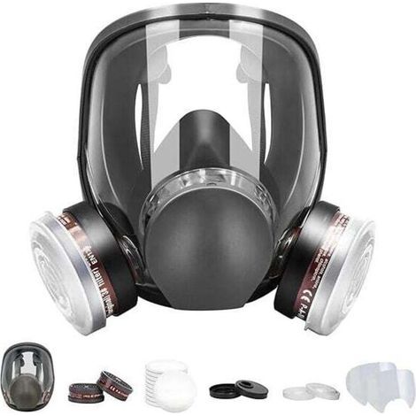 Couverture de Visage Réutilisable avec des, Combinaison complete 6800 facial complet Respirateur, avec filtre à vapeur organique, pour la peinture, le polissage, le soudage et la poussière (1/4)