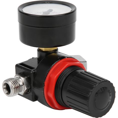 G1/4 150psi Luftdruckregler Manometer Regelventil Zubehör für pneumatische Spritzpistole (1/5)
