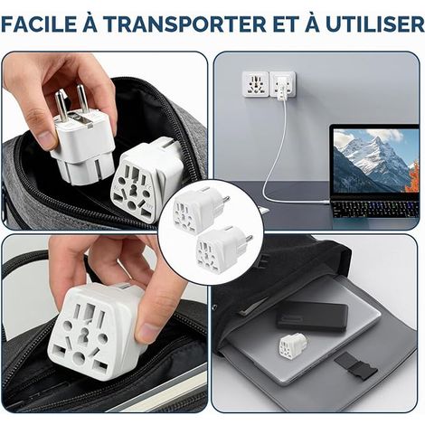 Plug to France Adapter USA UK China to France Adapter Universal International Plug Adapter Europe France Germany Italy White