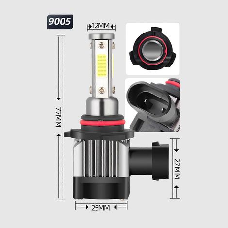 Stück IP68 wasserdichte LED-Autoscheinwerferlampen, LED-Fahrlicht-Komplettset 9005HB3H10 (1/5)