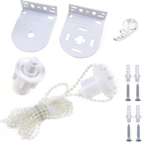 Sistema de persianas enrollables con soportes de pared,2 pares,Soporte para persiana enrollable,Piezas para cortinas,baños y dormitorios,Plateado (1/5)