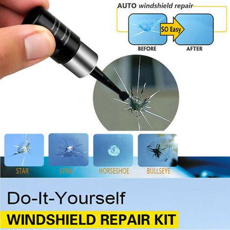 Solution de réparation de vitres automobiles, outil de réparation de fissures et d'éclats pour vitres de voiture, outils de réparation de vitres de voiture (1/4)