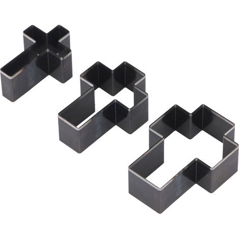 Ensemble 3 emporte-pièces en forme de croix pour cuir, découpe creuse, hauteurs 69mm 61mm 53mm, outils artisanat (1/5)