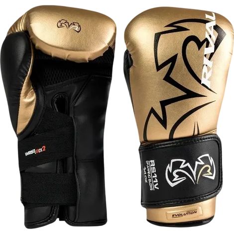 Guantes de boxeo profesionales Rival RS11V de 16 oz, color oro. (1/3)