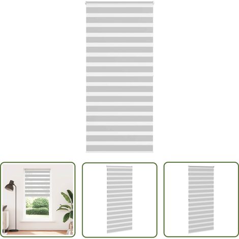 vidaXL Zebrarollo Hellgrau 115x200 cm Stoffbreite 110,9 cm Polyester (1/5)