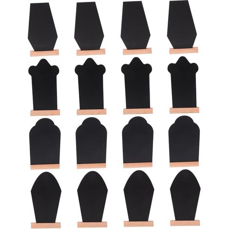 16 Pièces Mini Chalkboard Signs With Stand Compact Wooden Message Boards For Weddings Kitchen Labels Food Display And Home Decor (1/5)