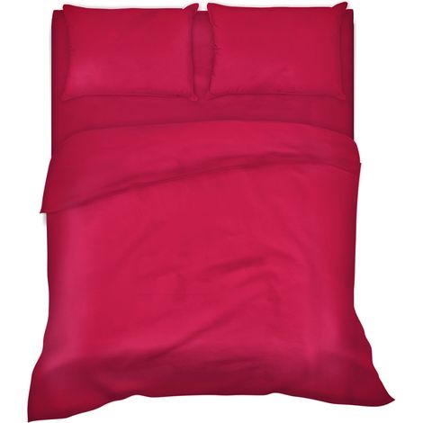Completo letto lenzuola tinta unita 100% cotone made in Italy 6 misure parure Ciclamino - 2 Piazze