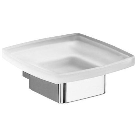 Porta sapone bagno fissaggio a muro e piattino satinato Senator