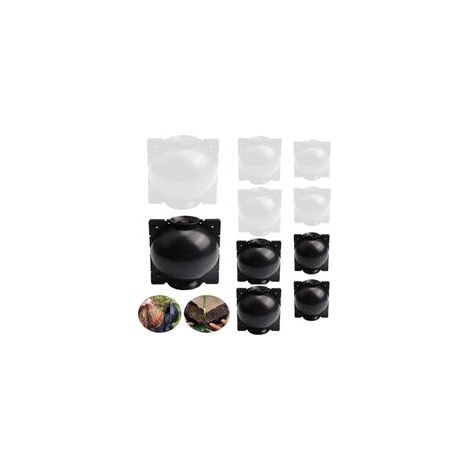 18 pcs Boîte Culture Racines Plantes Dispositif d'Enracinement Plantes Réutilisable Propagation Haute Pression Ball Rooter Box Greffage Botany Root Controller Plantes Reproduction Asexuée (L+M+S, Noi