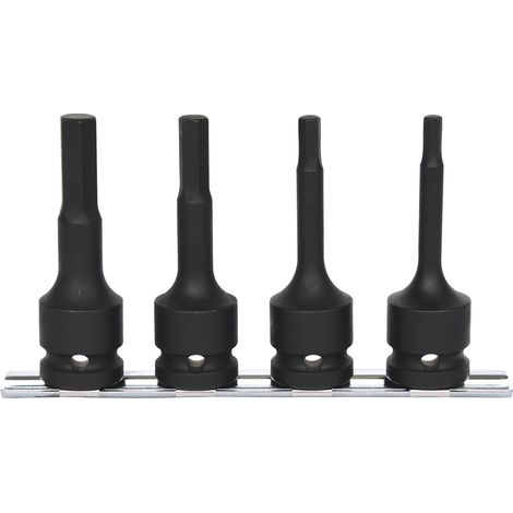 KS Tools 1/2 Kraft-Bit-Stecknuss-Satz, lang, 4-tlg (1/2)