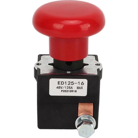 Bouton d'arrêt d'urgence 48 V 125 A en alliage métallique ED125-16, compatible avec la plupart des chariots élévateurs