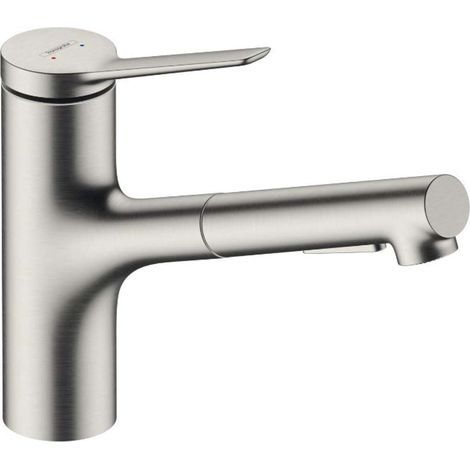 Hansgrohe Zesis M33 - Grifo de fregadero 150, con ducha extraíble, sBox lite, aspecto de acero inoxidable 74803800 (1/4)