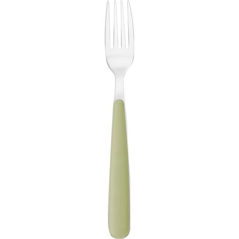 Tenedor de mesa de acero inoxidable verde alga.