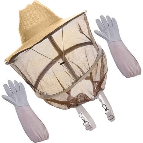 Apiculture Longs Et Pratiques Pour Apiculteur Et Peau De Mouton Avec Filet Respirant Autour Du Bord (1/5)