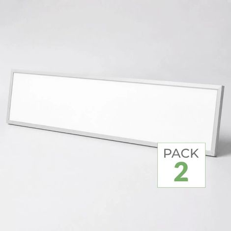 Pack de 2 - Panneau LED Backlit CCT 120x30cm 28W UGR19 140lm/W Cadre Blanc - 3000K/4000K/6000K - SILUMEN (1/3)