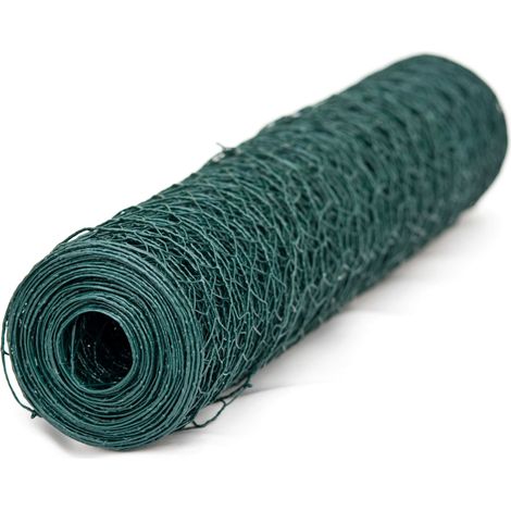 Werka Pro – Grillage souple plastifié 0,5 x 10m – Mailles hexagonales 13mm en acier galvanisé – Résistance accrue pour clôtures durables
