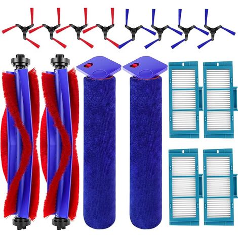 Lot de 16 accessoires pour aspirateurs Dyson Spot+ Scrub AI Wet and Dry Robot Aspirateur, pièce de rechange avec 2 brosses à rouleaux, 2 serpillères à rouleaux, 4 filtres HEPA, 8 brosses (1/5)